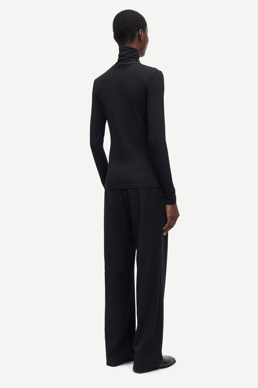 SAMSOE HOYS PANTS STRAIGHT BLACK - HOSE MIT GUMMIZUG