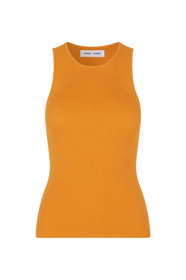 EVERLY TOP IN RADIANT YELLOW - SOMMER STRICK TOP IN ORANGE