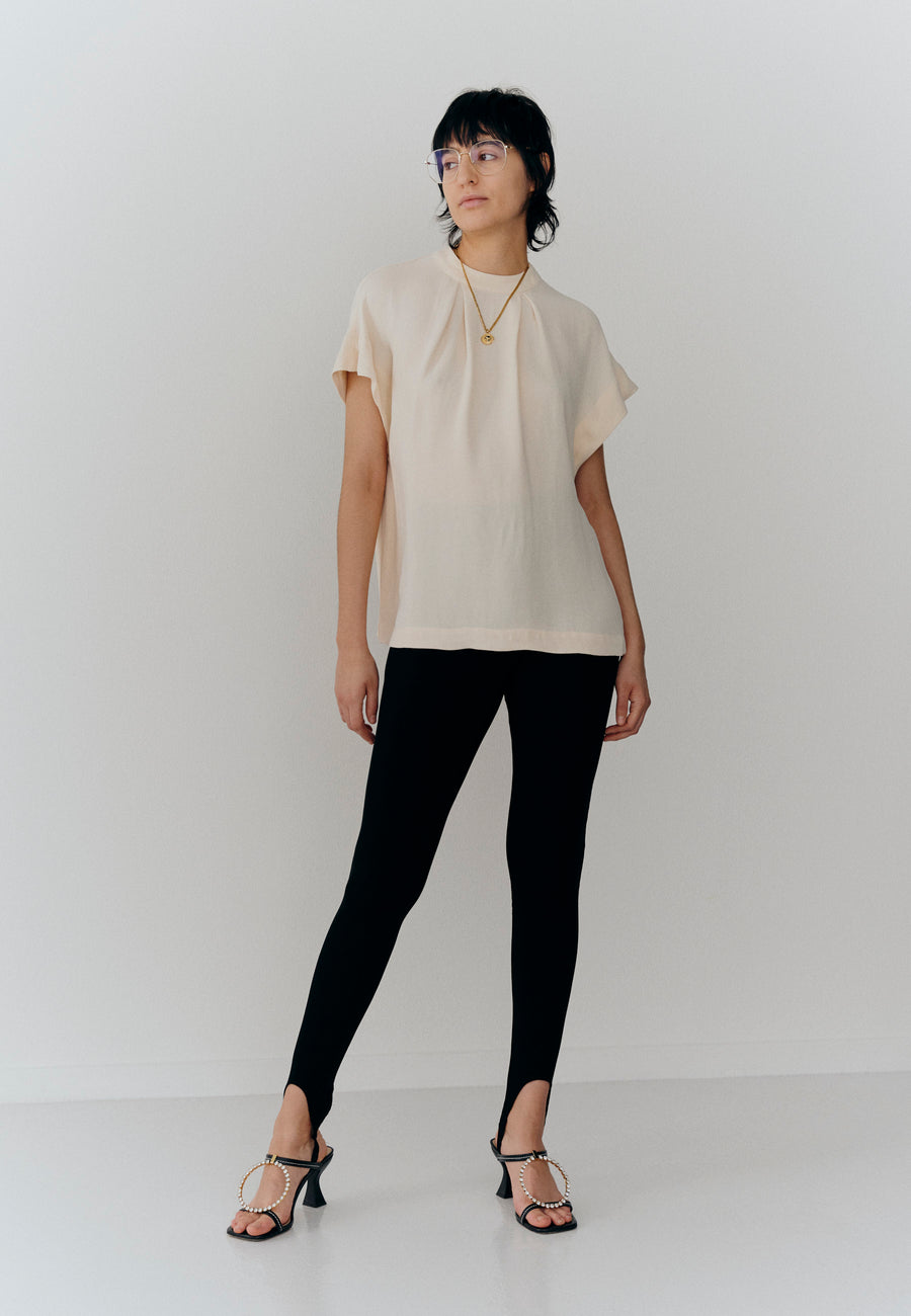 OFIR BLOUSE CREPE - BLUSENTOP IN VANILLE