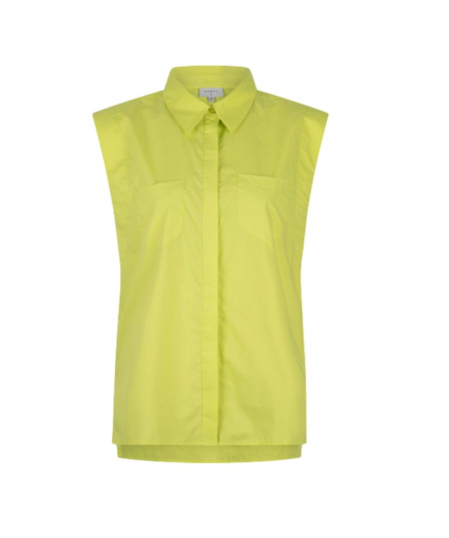 DANTE6 AFRIN BLOUSE IN NEON YELLOW - BLUSE OHNE ARM