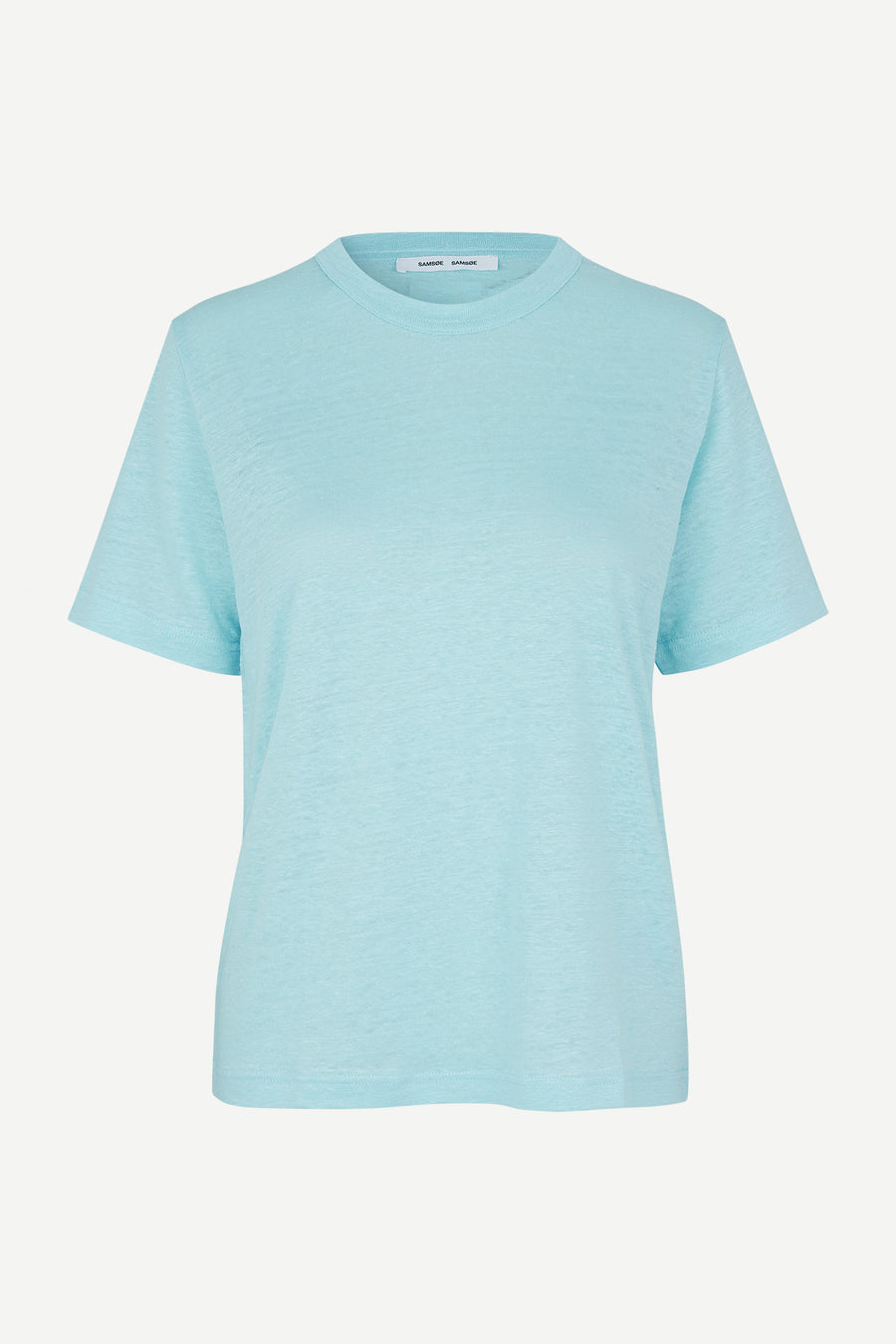 SAMSOE SAMSOE T-SHIRT DORETTA - LEINEN T-SHIRT IN ICED AQUA